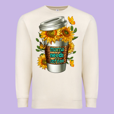 Mama Needs Coffee Cup Premium Sweatshirt Designed By Fadigitalartstudio