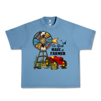 Pebble Blue so god made a farmer Urban Heavy Tee - JahusDesignShop