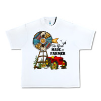 White so god made a farmer Urban Heavy Tee - JahusDesignShop