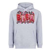 Heather Grey Valentine's Day babe Heavyweight Hoodie - FaDigitalArtStudio