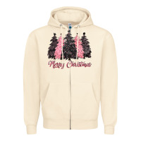 Pink Merry Christmas Zipper Hoodie | Teevron