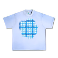 Grape Ice Winter Tartan Patch Urban Heavy Tee - BundleAndBundleShop