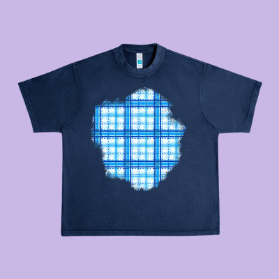 Winter Tartan Patch Urban Heavy Tee Designed By Bundleandbundleshop