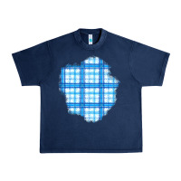 Navy Winter Tartan Patch Urban Heavy Tee - BundleAndBundleShop