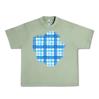 Oil Green Winter Tartan Patch Urban Heavy Tee - BundleAndBundleShop