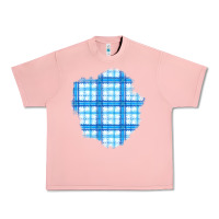 Salmon Winter Tartan Patch Urban Heavy Tee - BundleAndBundleShop