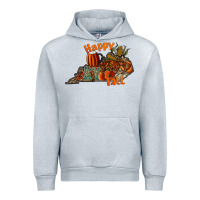 Heather Grey happy fall Urban Hoodie - CowhideDigitalArt