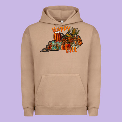 Happy Fall Urban Hoodie Designed By Cowhidedigitalart