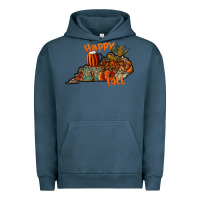 Pigment Midnight Navy happy fall Urban Hoodie - CowhideDigitalArt