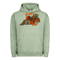 Pigment Oil Green happy fall Urban Hoodie - CowhideDigitalArt