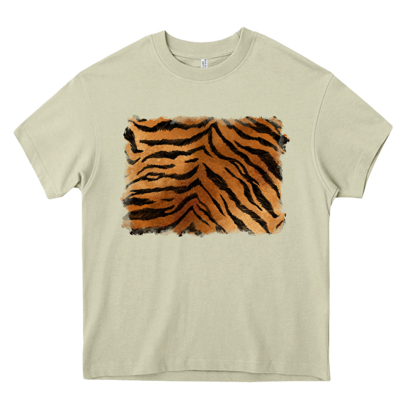 Handdrawn Tiger Pattern Background Heavy Core Tee by BarkalooDesign | Teevron