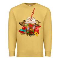 Antique Gold teacher frappe coffee Premium Sweatshirt - FaDigitalArtStudio