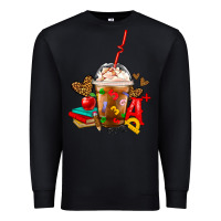 Black teacher frappe coffee Premium Sweatshirt - FaDigitalArtStudio