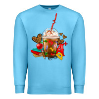 Ocean Blue teacher frappe coffee Premium Sweatshirt - FaDigitalArtStudio
