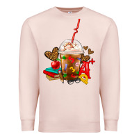 Pale Pink teacher frappe coffee Premium Sweatshirt - FaDigitalArtStudio