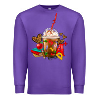 Purple teacher frappe coffee Premium Sweatshirt - FaDigitalArtStudio