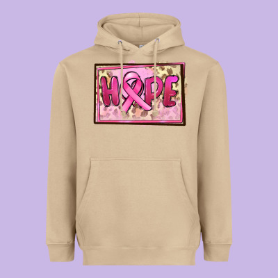 Hope Breast Cancer Heavyweight Hoodie Designed By Fadigitalartstudio