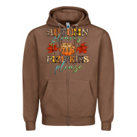 Chestnut autumn leaves and pumpkins please Zipper Hoodie - CowGirlArtShop