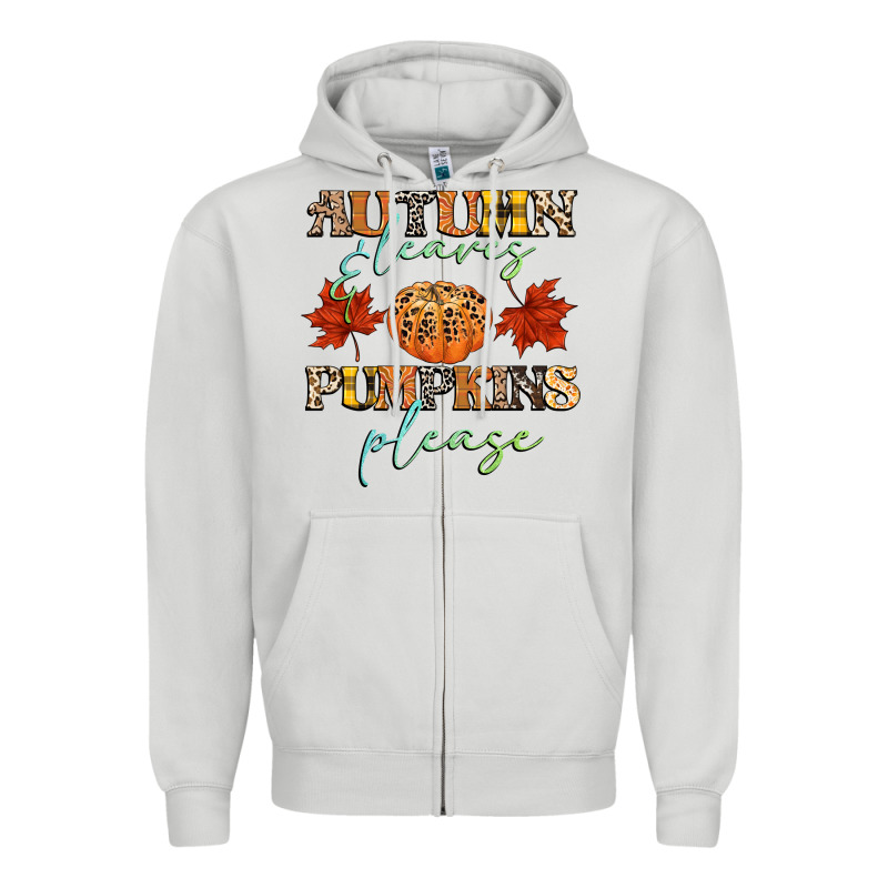 Autumn Leaves And Pumpkins Please Zipper Hoodie by CowGirlArtShop | Teevron