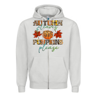 Dove Grey autumn leaves and pumpkins please Zipper Hoodie - CowGirlArtShop