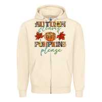 Sandshell autumn leaves and pumpkins please Zipper Hoodie - CowGirlArtShop