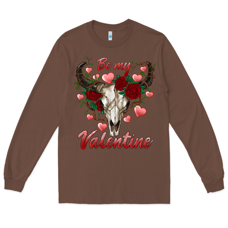 Be My Valentine Bull Skull Long Sleeve Tee by RanaPortraitStore | Teevron
