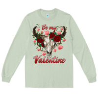 Matcha be my valentine bull skull Long Sleeve Tee - RanaPortraitStore
