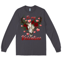 Smoke be my valentine bull skull Long Sleeve Tee - RanaPortraitStore