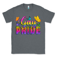 Charcoal Heather Gay Pride With Butterfly Classic Tee - BundleAndBundleShop
