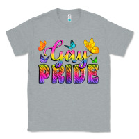 Heather Grey Gay Pride With Butterfly Classic Tee - BundleAndBundleShop
