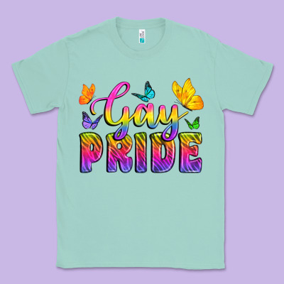 Gay Pride With Butterfly Classic Tee Designed By Bundleandbundleshop
