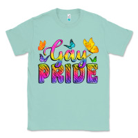 Seafoam Gay Pride With Butterfly Classic Tee - BundleAndBundleShop