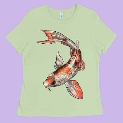 Koi Fish Ladies Tee Designed By Lillyallendesigns