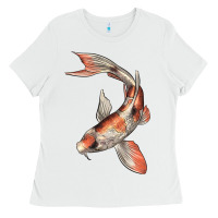 White Koi Fish Ladies Tee - LillyAllenDesigns