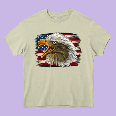 American Flag Eagle Heavy Core Tee Designed By Lillyallendesigns