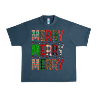 Midnight Navy Merry Merry Merry Christmas Urban Heavy Tee - BundleAndBundleShop