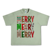 Oil Green Merry Merry Merry Christmas Urban Heavy Tee - BundleAndBundleShop