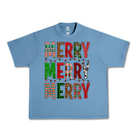 Pebble Blue Merry Merry Merry Christmas Urban Heavy Tee - BundleAndBundleShop