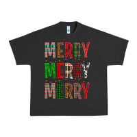 Pigment Black Merry Merry Merry Christmas Urban Heavy Tee - BundleAndBundleShop