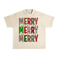 Sandshell Merry Merry Merry Christmas Urban Heavy Tee - BundleAndBundleShop