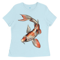 Baby Blue Koi Fish Ladies Tee - LillyAllenDesigns
