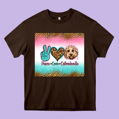 Peace Love Labradoodle Heavy Core Tee Designed By Jasminsmagicworld