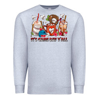 Heather Grey It's Game Day Y'all Baseball Coffee Cups Premium Sweatshirt - FaDigitalArtStudio