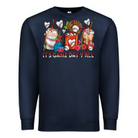 Navy It's Game Day Y'all Baseball Coffee Cups Premium Sweatshirt - FaDigitalArtStudio
