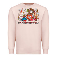 Pale Pink It's Game Day Y'all Baseball Coffee Cups Premium Sweatshirt - FaDigitalArtStudio