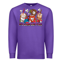Purple It's Game Day Y'all Baseball Coffee Cups Premium Sweatshirt - FaDigitalArtStudio