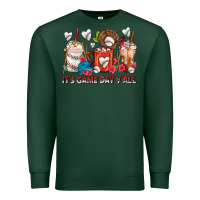 Sports Green It's Game Day Y'all Baseball Coffee Cups Premium Sweatshirt - FaDigitalArtStudio