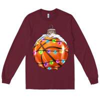Burgundy Christmas Basketball Long Sleeve Tee - RanaPortraitStore