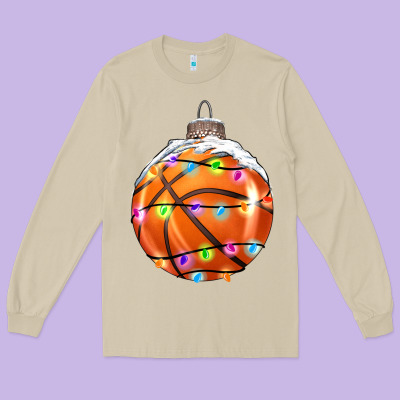 Christmas Basketball Long Sleeve Tee Designed By Ranaportraitstore