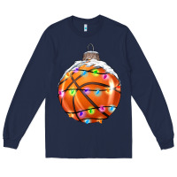 Navy Christmas Basketball Long Sleeve Tee - RanaPortraitStore